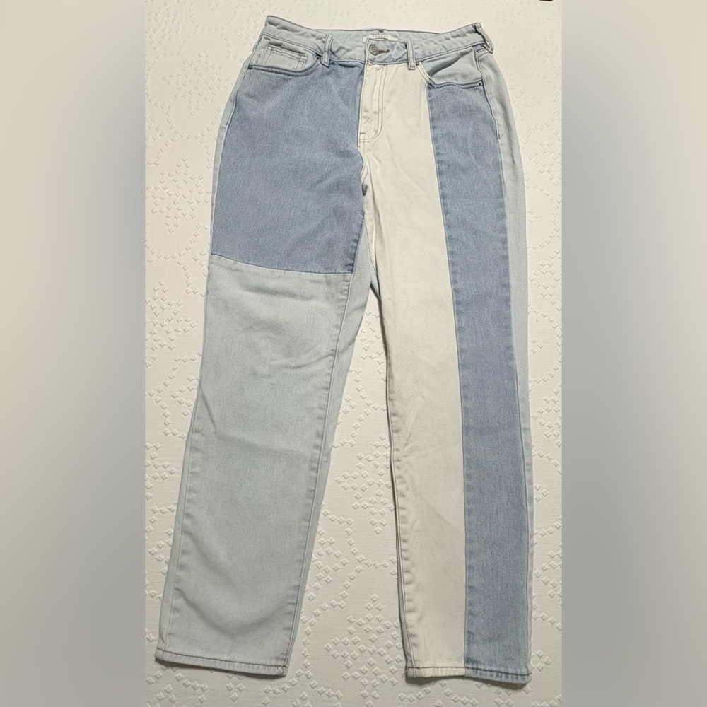 PacSun Mom Jeans 27 Waist Tag Colorblock Multi Tone Y2K High Rise Denim